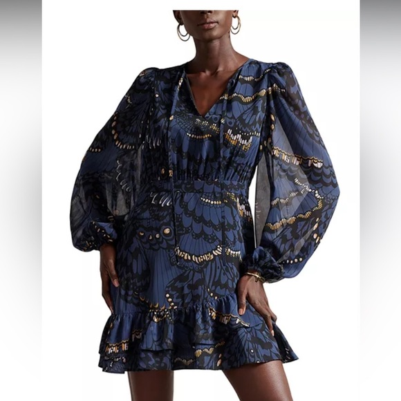 Ted Baker London Dresses & Skirts - Ted Baker London Pollei Ruffled Asymmetrical Mini Dress Size 2 (which is a 6)